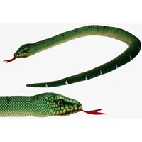 Pluche knuffel dieren groene boom python slang van 150 cm - thumbnail