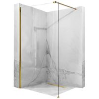 REA Aero Gold douchewand met profiel 78.5 80x195 cm 8 mm glans goud