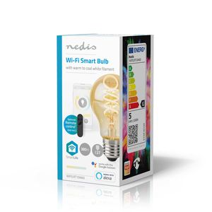 Nedis WIFILRT10A60 Smartlife Led Filamentlamp Wi-fi E27 360 Lm 4.9 W Warm To Cool White 1800 - 6500 K Glas Android™ / Ios Peer