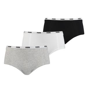 Puma Mini Short Dames Zwart/Wit/Grijs 3-Pack -XL