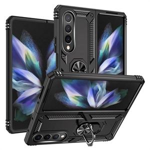 Samsung Galaxy Z Fold4 Hybrid Case met Metalen Standaard - Zwart