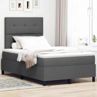 Boxspring bed met matras Donkergrijs 120 x 190 cm Stof Boxspring bed met matras Donkergrijs 120 x 190 cm Stof