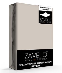 Zavelo Splittopper Hoeslaken Satijn Taupe-Lits-jumeaux (160x200 cm)