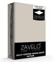 Zavelo Splittopper Hoeslaken Satijn Taupe-Lits-jumeaux (180x220 cm) - thumbnail