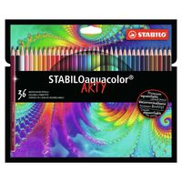 STABILO aquacolor, premium aquarel kleurpotlood, ARTY etui met 36 kleuren - thumbnail