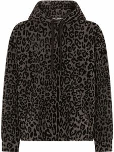 Dolce & Gabbana hoodie à imprimé léopard - Noir