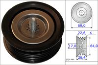 Geleide rol/omdraairol, Poly V-riem INA, Diameter (mm)69mm, u.a. für Mercedes-Benz, Infiniti