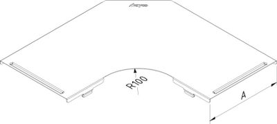 Kabelbaan deksel bocht Trayco 100mm Zwart Structuur