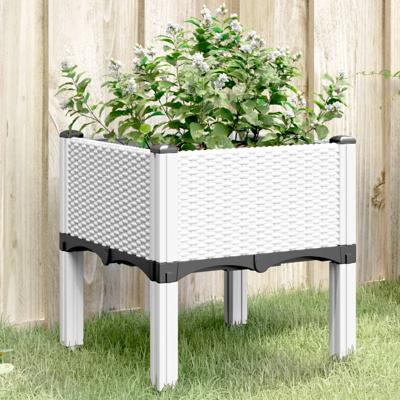VidaXL Plantenbak met poten 40x40x42 cm polypropeen wit