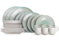 Cosy & Trendy Serviesset Turbolino - Blauw - 24-delig / 6 personen - 6 dinerborden, 6 diepe borden, 6 ontbijtborden en 6 mokken