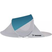 Strandtent - turquoise / grijs - polyester - 220 x 120 x 90 cm - pop-up strandtent