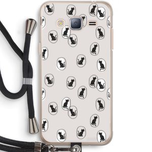 Miauw: Samsung Galaxy J3 (2016) Transparant Hoesje met koord
