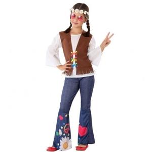 Hippie/Flower Power kostuum - meisjes - verkleedkleding jaren 60 -sixties Carnavalskleding