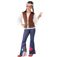 Hippie/Flower Power kostuum - meisjes - verkleedkleding jaren 60 -sixties Carnavalskleding