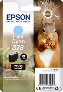 Epson Squirrel Singlepack Light Cyan 378 Claria Photo HD Ink