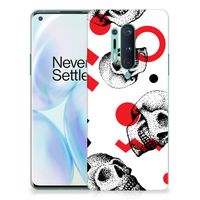 Silicone Back Case OnePlus 8 Pro Skull Red - thumbnail