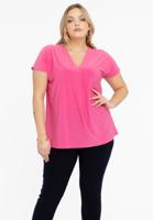 Yoek Shirt met plooi | Roze | Maat 54/56