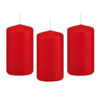 Cilinderkaars/stompkaars - 12x - rood - 5 x 10 cm - 23 branduren