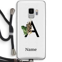 Charcoal Flora: Samsung Galaxy S9 Transparant Hoesje met koord