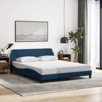 Bedframe met hoofdeinde zonder matras 160x200 cm stof blauw - thumbnail