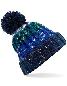 Beechfield CB486 Corkscrew Pom Pom Beanie - Alpine Blues - One Size