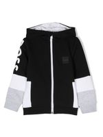 BOSS Kidswear hoodie zippé à logo imprimé - Noir