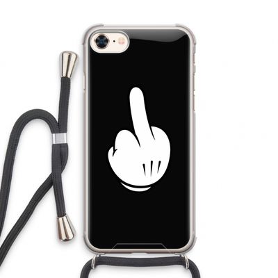 Middle finger black: iPhone 8 Transparant Hoesje met koord
