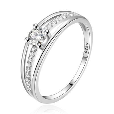 Elenza .925 Zilveren Ring met Vierkante Baguette Zirkonia-18mm
