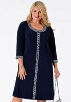 Yoek Jurk met stenen | Blauw | Maat XXL