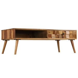 The Living Store Sheesham Salontafel - Vintage Charme - Massief Hout - Honingkleur - 110 x 50 x 37 cm