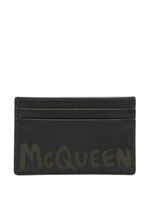 Alexander McQueen porte-cartes Graffiti en cuir grainé - Noir