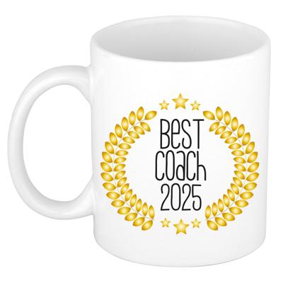 Cadeau koffie/thee mok - de beste Coach van 2025 - wit - 300 ml - keramiek