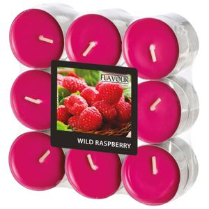 Geur theelichtjes/waxinelichtjes - 18x - Wild Raspberry aroma - 4,5 branduren