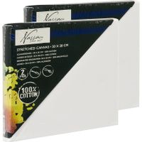 4x Canvas schildersdoeken 20 x 20 cm voor hobby verven/schilderen