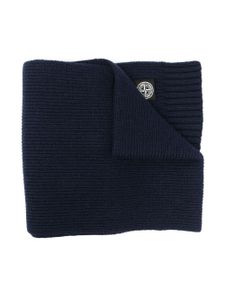 Stone Island Junior écharpe en maille nervurée - Bleu