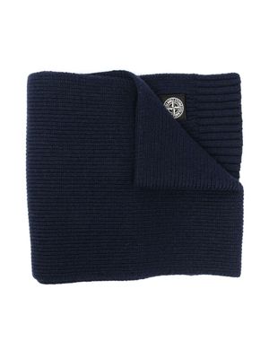 Stone Island Junior écharpe en maille nervurée - Bleu