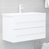 Wastafelkast met ingebouwde wastafel spaanplaat wit