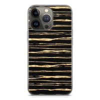 Gouden strepen: iPhone 13 Pro Transparant Hoesje