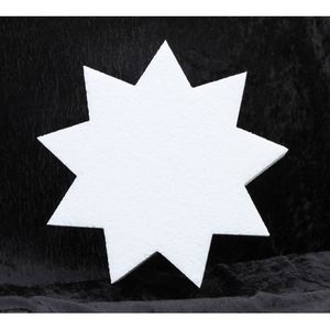 1x Piepschuim 9-punts ster vormen 50 x 5 cm hobby/knutselmateriaal   -