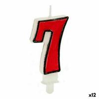 Kaars Verjaardag Wit Rood (12 Stuks)