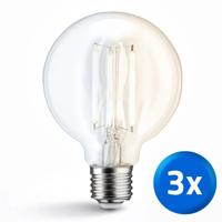 Slimme filament lamp - Dual white 7W E27 fitting - G95 model - voordeelset van 3