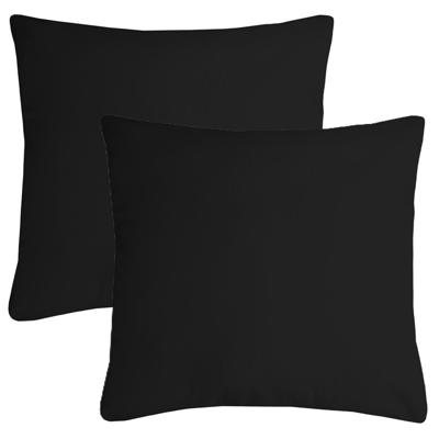 Stof Textile sierkussen Nelson - 2x - zwart - 60 x 60 cm - bank kussens - polyester