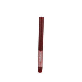 Bolsius dinerkaars rustiek velvet rood 27 cm