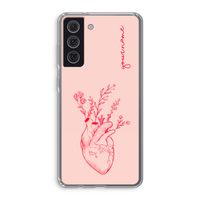 Blooming Heart: Samsung Galaxy S21 FE Transparant Hoesje