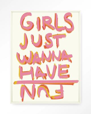 Urban Cotton Wandkleed 'P.S Written By A Girl' 145 x 190cm in Floating Frame - off white