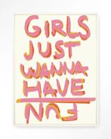Urban Cotton Wandkleed 'P.S Written By A Girl' 145 x 190cm in Floating Frame - off white