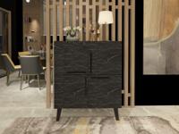 Commode MAQUERO 4 deuren zwart marmer Commode MAQUERO 4 deuren zwart marmer