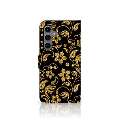 Samsung Galaxy S24 FE Hoesje Gouden Bloemen Samsung Galaxy S24 FE Hoesje Gouden Bloemen
