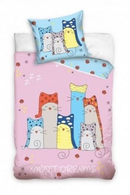Carbotex Dekbedovertrek Sweet Dreams - katten 160 x 200 cm