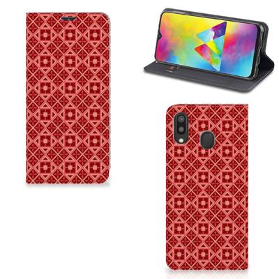 Samsung Galaxy M20 | Hoesje met Magneet | Batik Rood